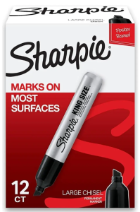 Marcadores Sharpie Punta Gruesa Cincel Chisel Negro Con 12 Piezas